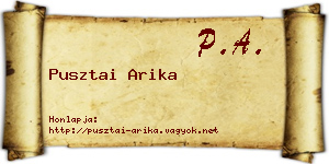 Pusztai Arika névjegykártya